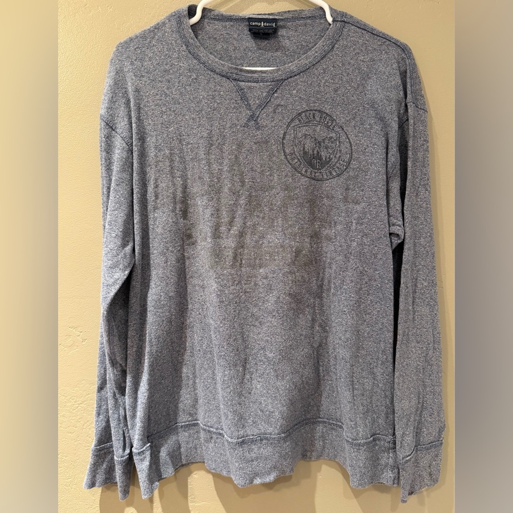 Camp David Black Butte Ranch, Oregon Long Sleeve Knit Pullover Shirt Size Large